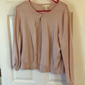 Pink cardigan sweater